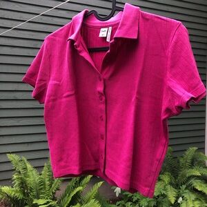 Crop top button down with collar